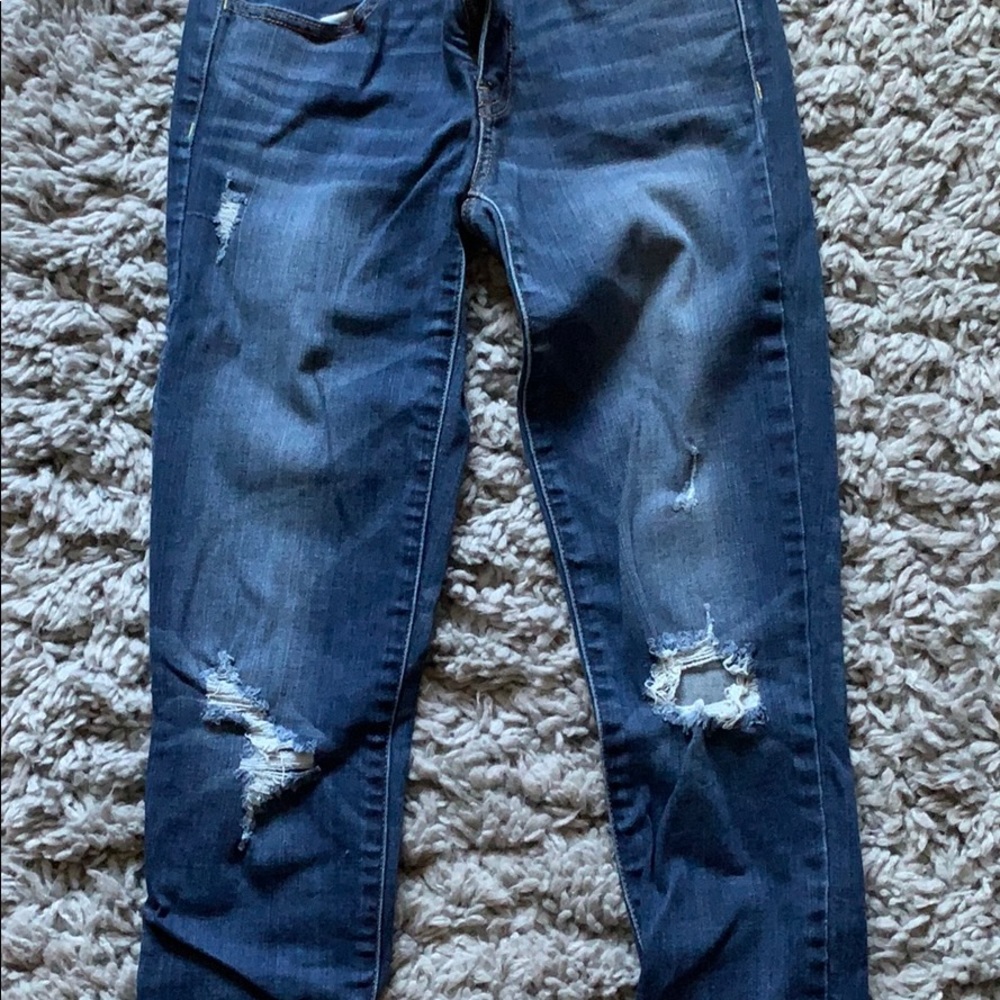 AE BLUE RIPPED JEANS - Picture 2 of 4